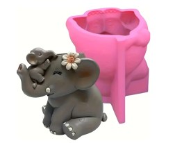 Molde silicona maceta elefante